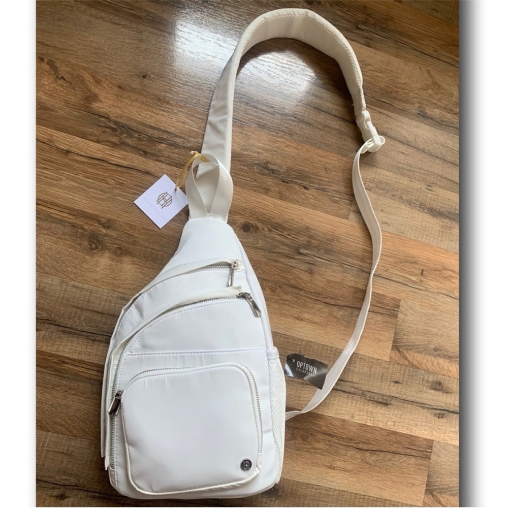 House of Harlow 1960 minimalist white nylon crossbody NWT back to school campus